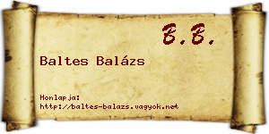 Baltes Balázs névjegykártya