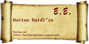 Baltes Balázs névjegykártya